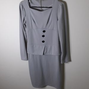 Gray long sleeve dress
